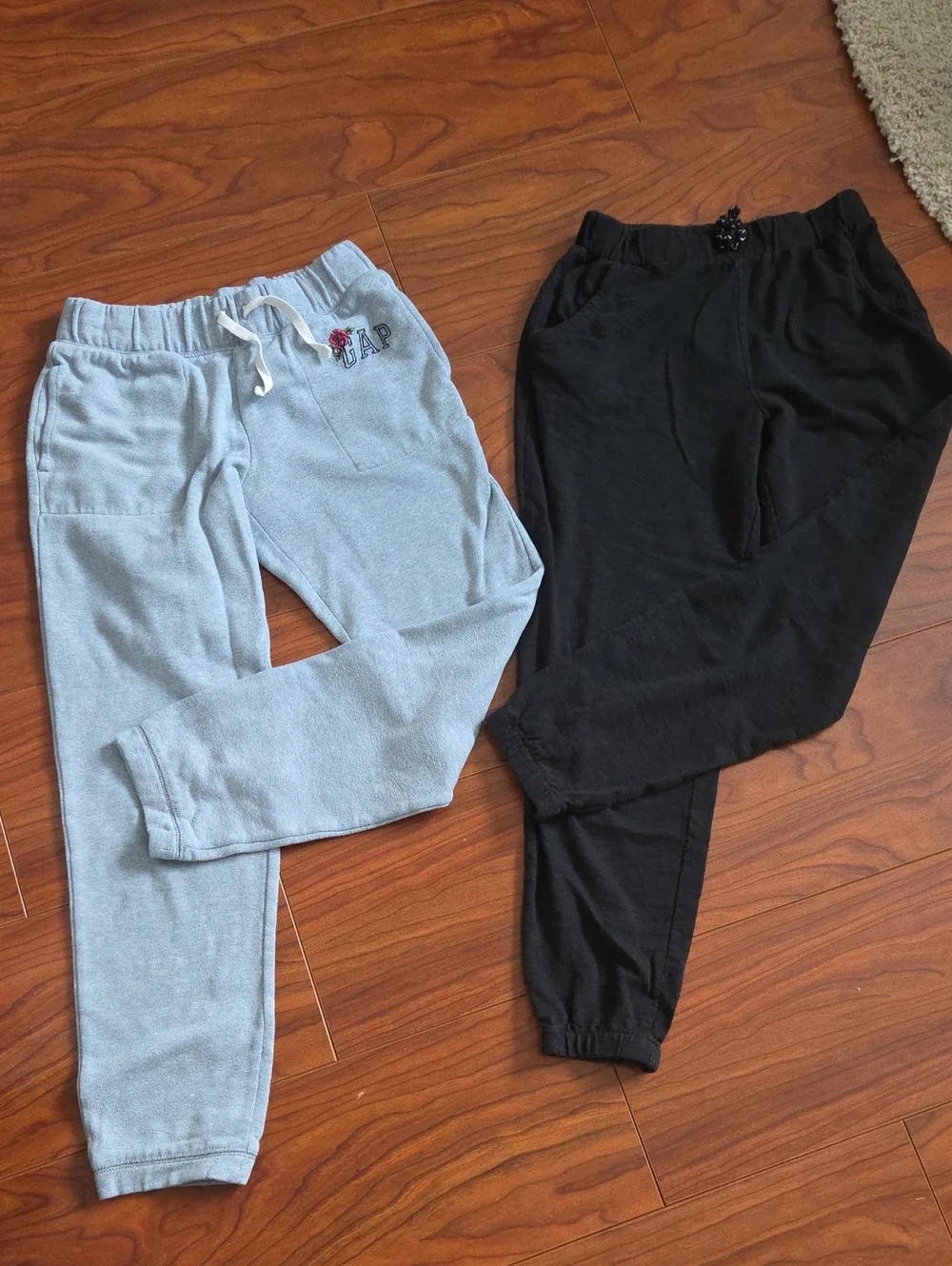 GAP And Gymboree Kids Light Gray & Black Drawstring Joggers